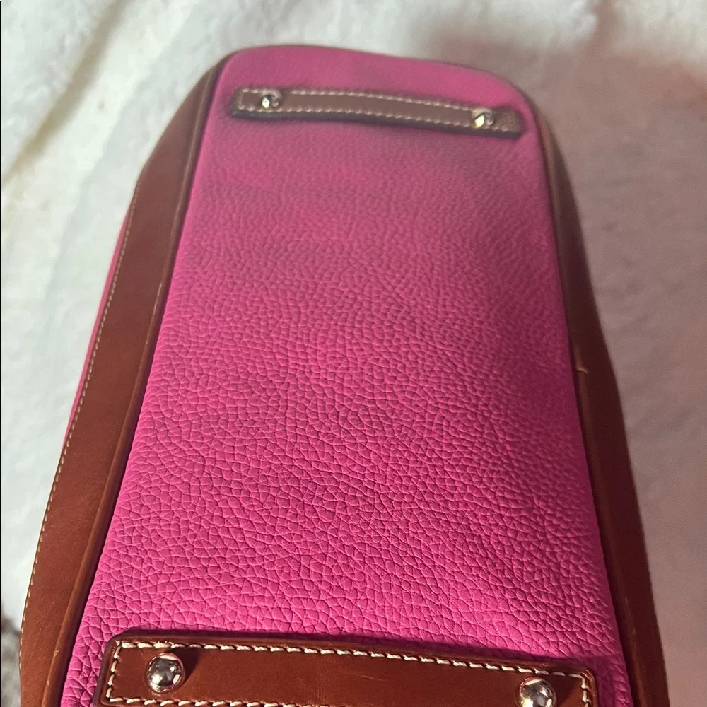 Dooney & Bourke pink and Brown Leather Tote - Picture 6 of 9
